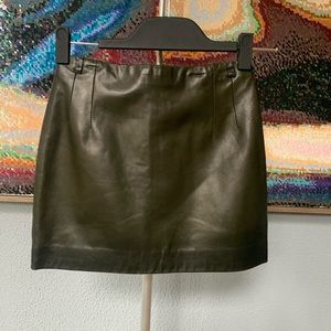 Very soft leather Trussardi mini skirt. With label